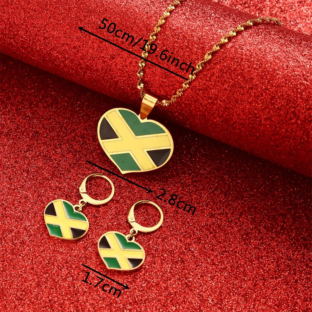 Trendy Jamaica Heart Jewelry
