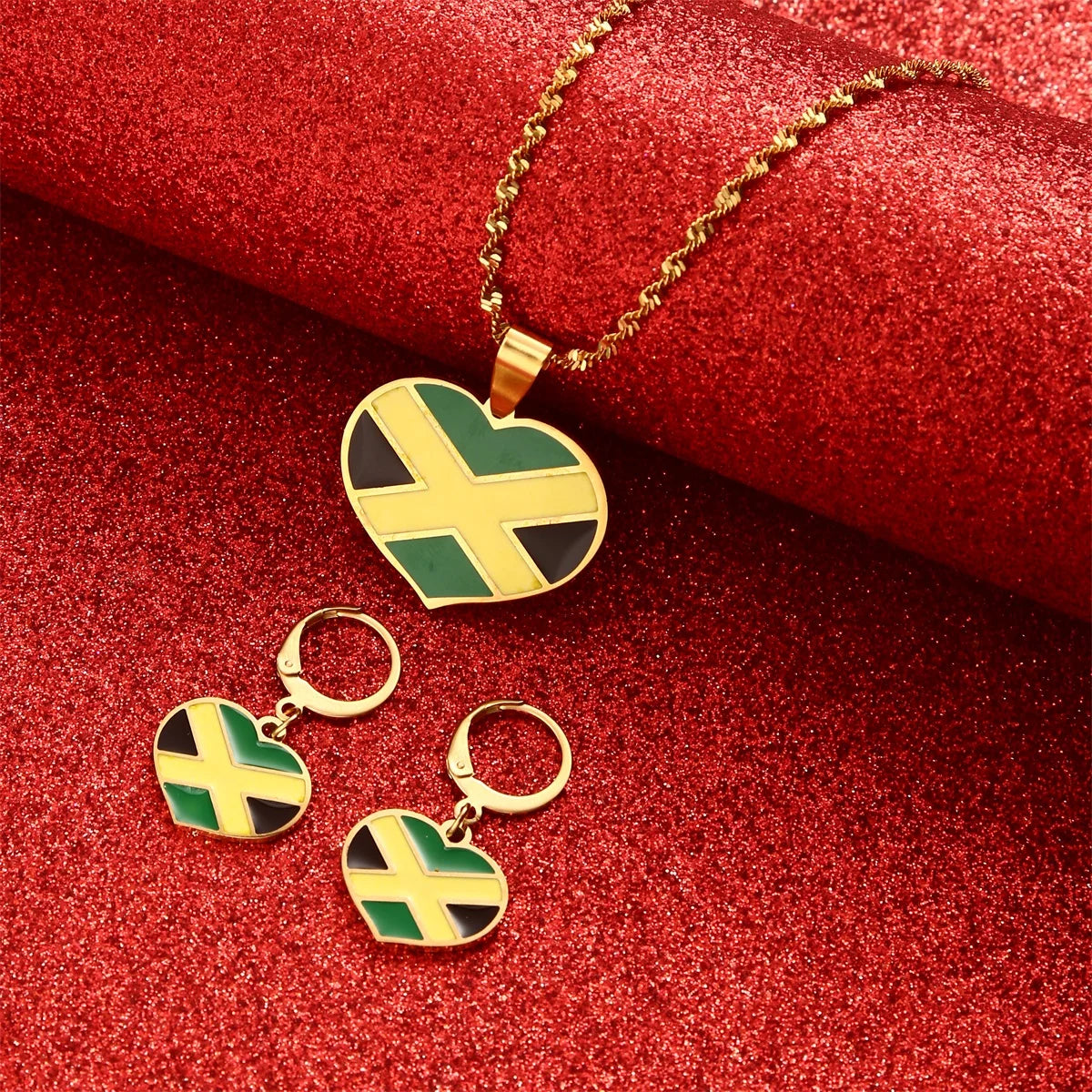 Trendy Jamaica Heart Jewelry
