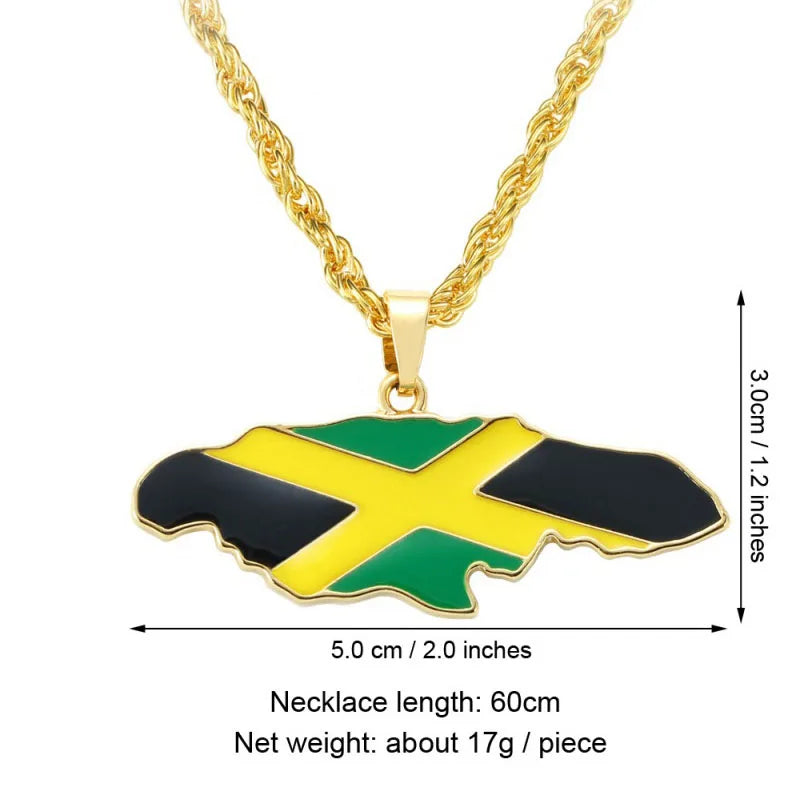 Jamaica Map Pendant Necklace Gift