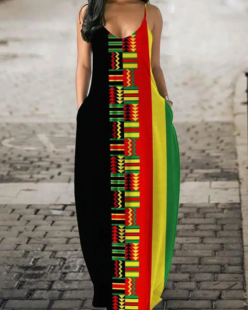 Summer Spliced Long Dress