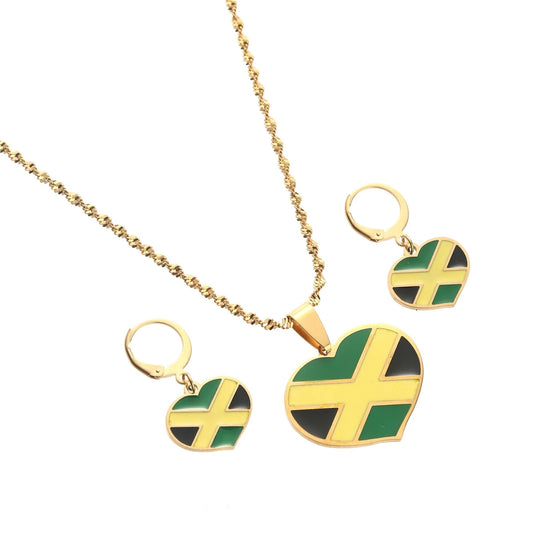 Trendy Jamaica Heart Jewelry