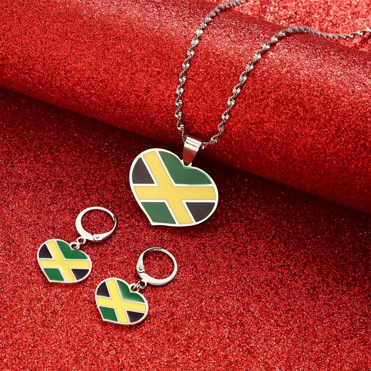 Trendy Jamaica Heart Jewelry