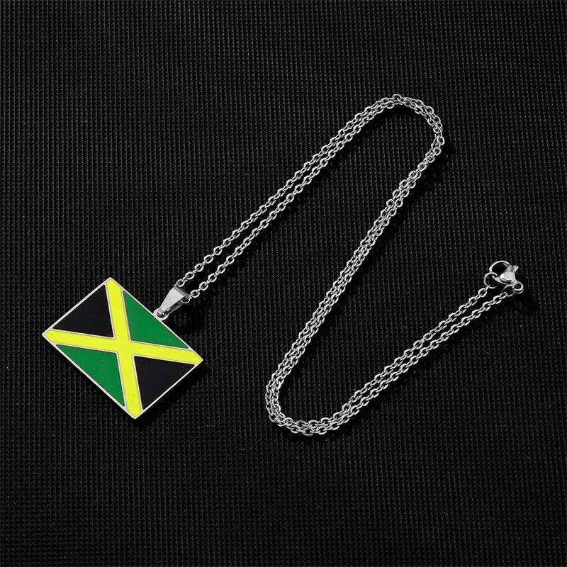 Jamaica Flag Pendant Necklace