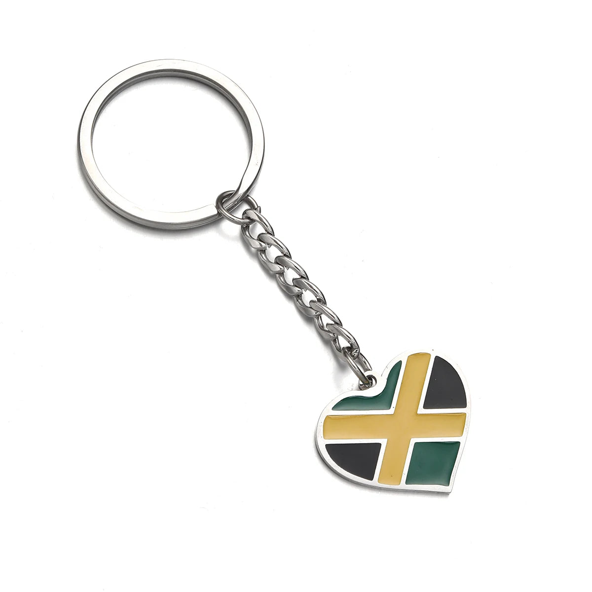 Jamaica Map Heart Keychain