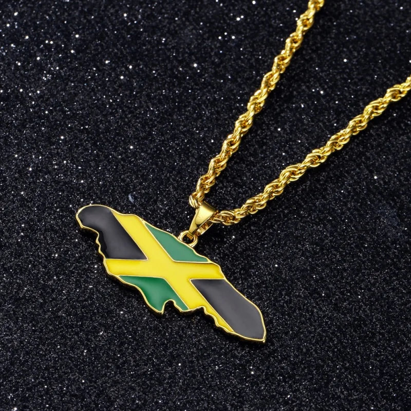 Jamaica Map Pendant Necklace Gift