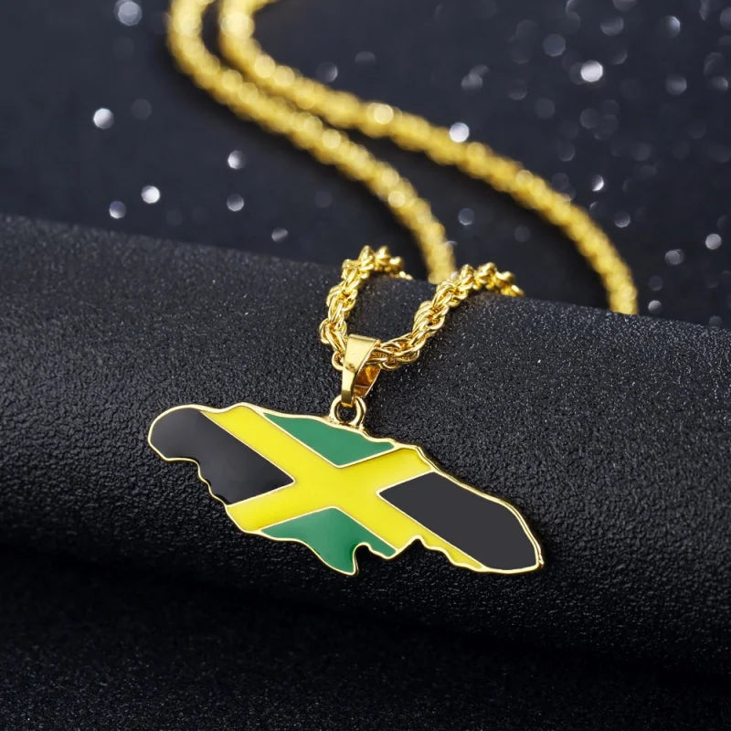 Jamaica Map Pendant Necklace Gift