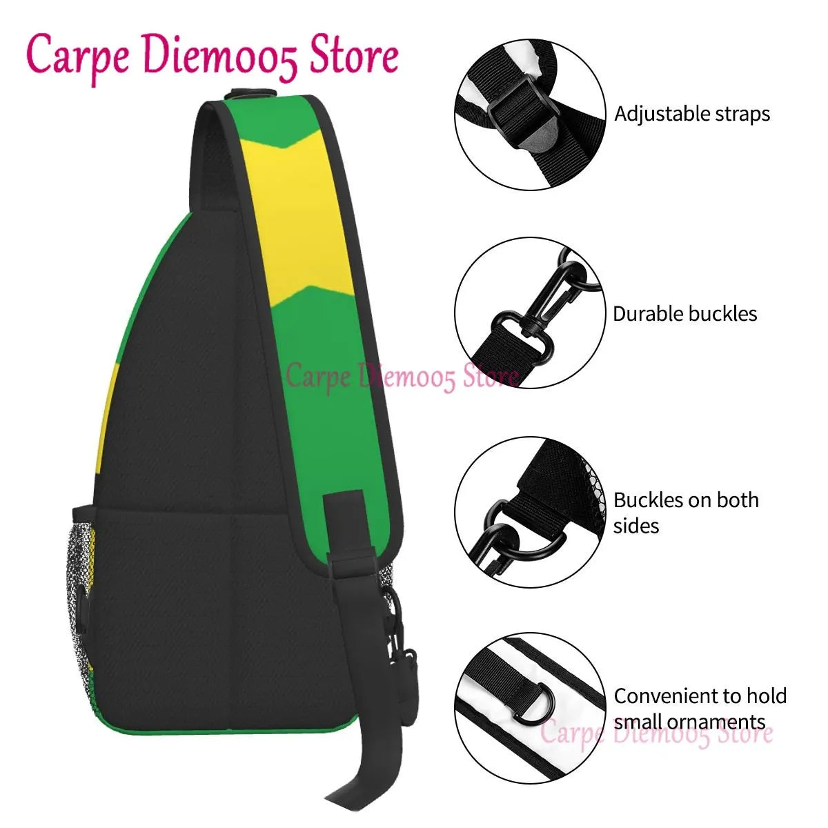 Jamaica Flag Crossbody Backpack