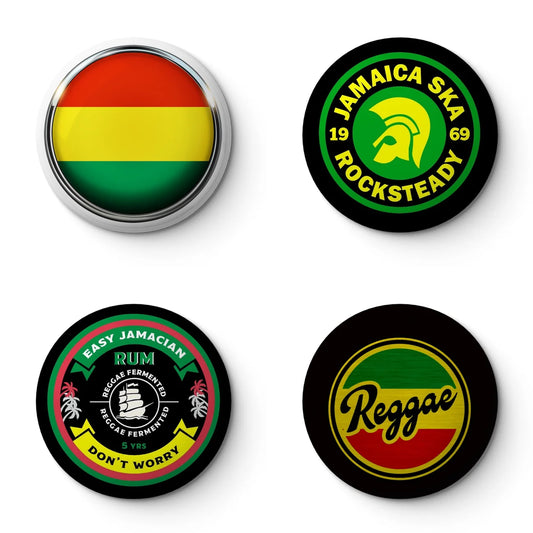 Jamaica Reggae Button Pin