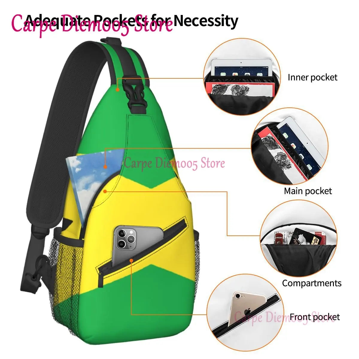 Jamaica Flag Crossbody Backpack