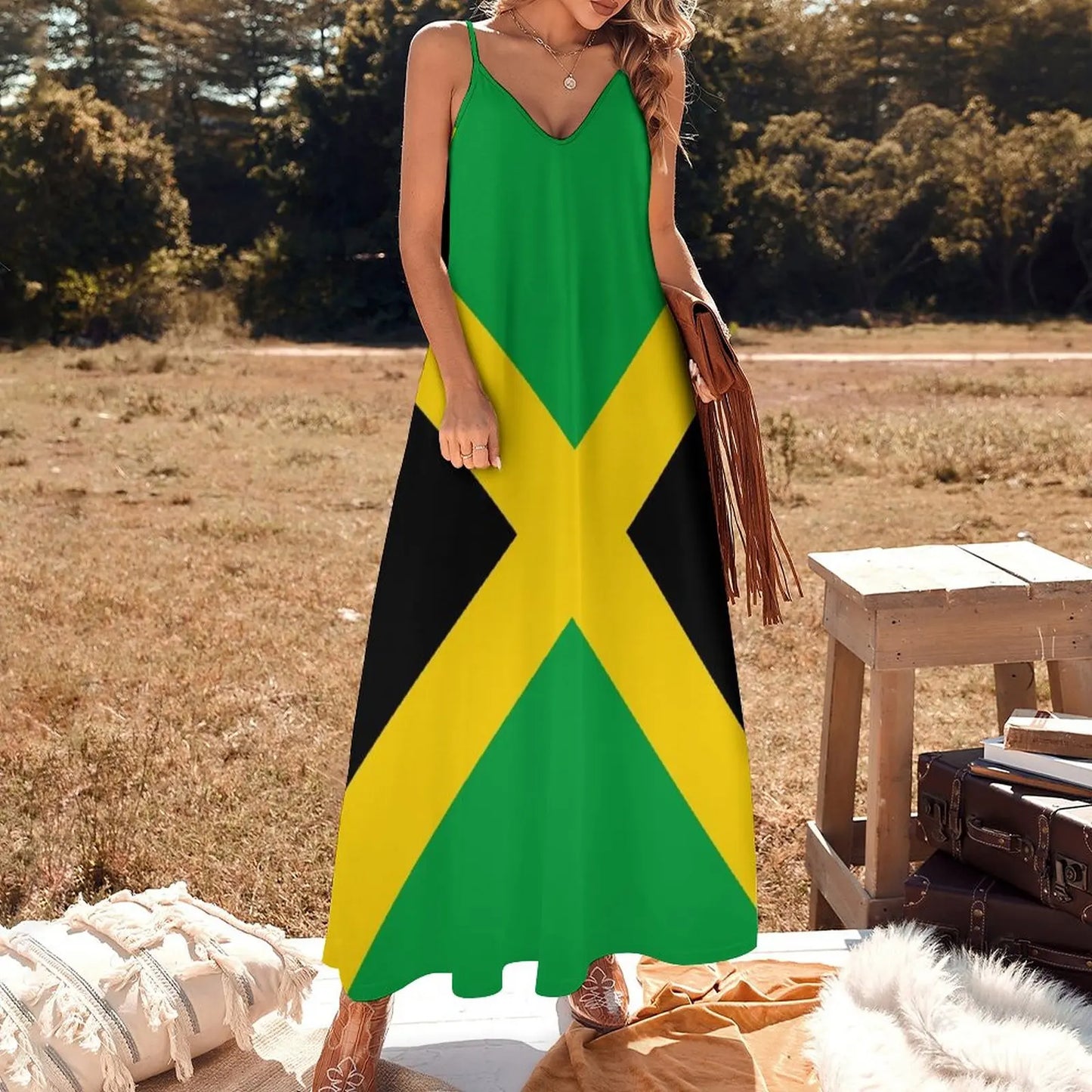 Jamaican Festival Sleeveless Dress